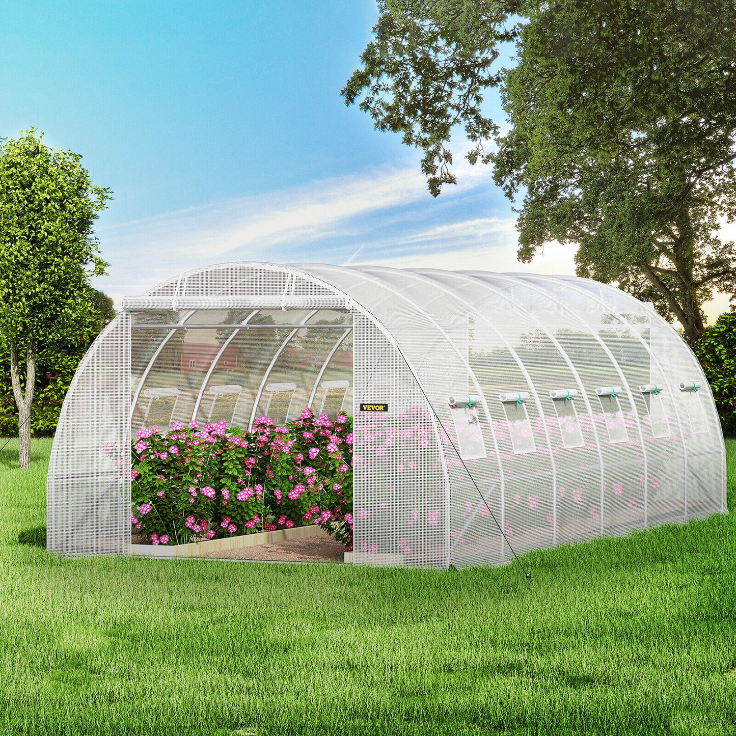 Walk-in Greenhouse 20'x10'x7' Hot Planter House Galvanized Frame