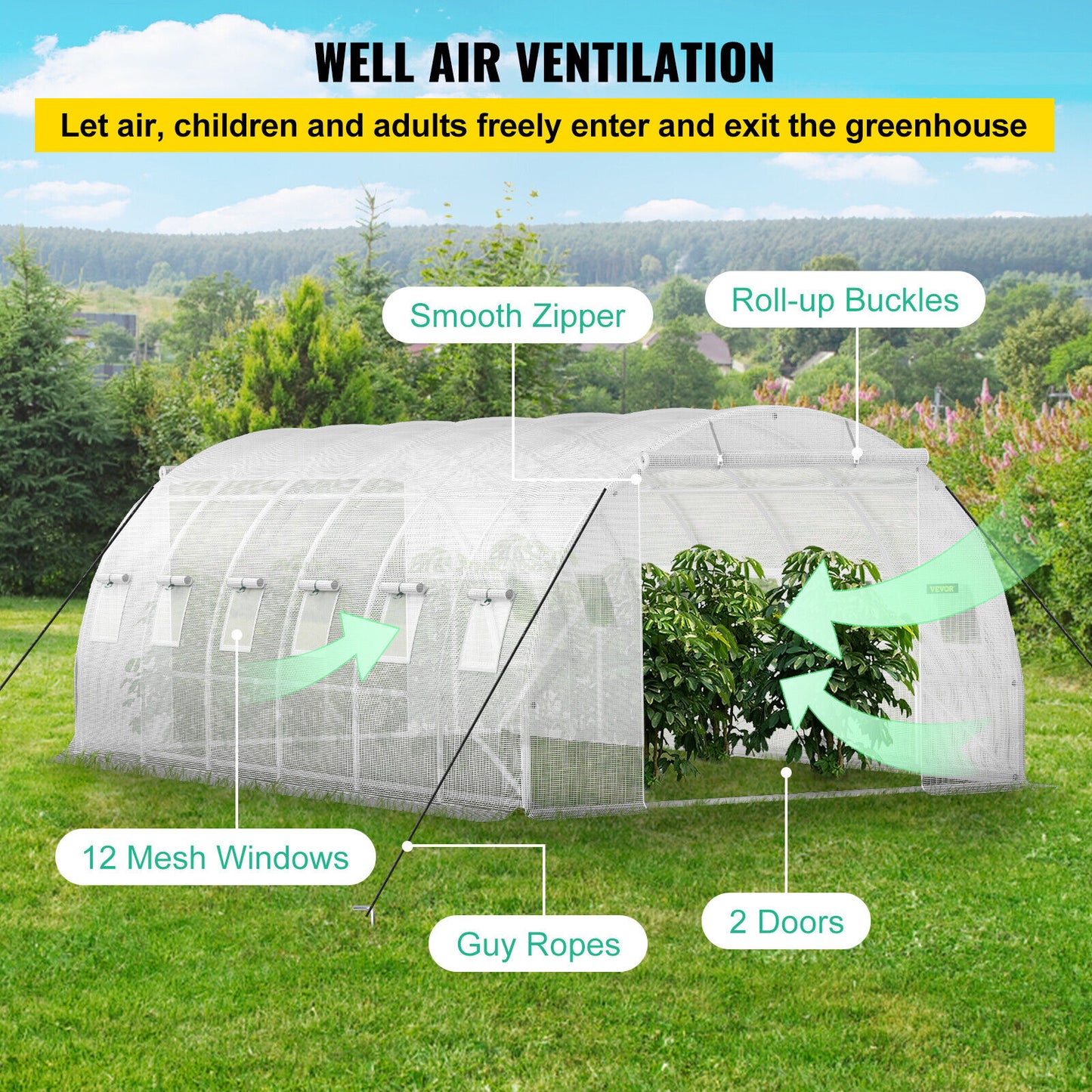 Walk-in Greenhouse 20'x10'x7' Hot Planter House Galvanized Frame