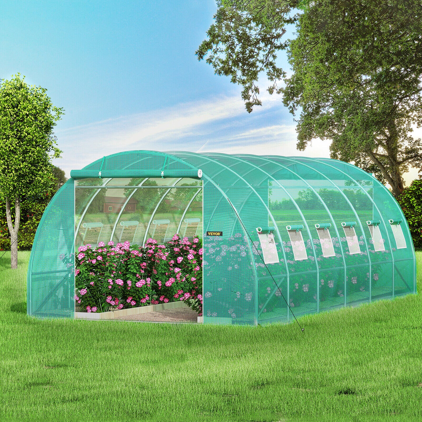 Walk-in Greenhouse 20'x10'x7' Hot Planter House Galvanized Frame