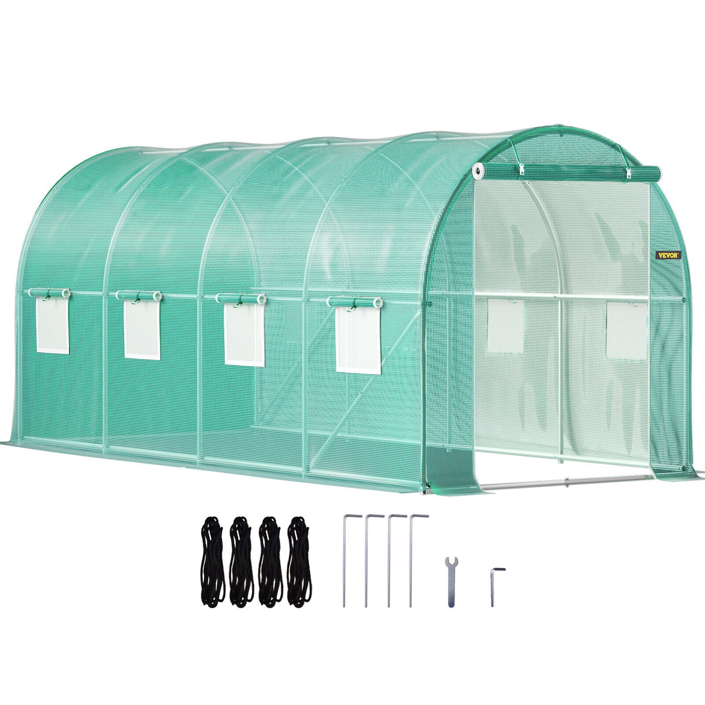 Walk-in Greenhouse 15'x7'x7' Hot Planter House Galvanized Frame