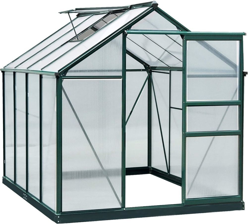 8 x 6 Ft Outdoor Polycarbonate Greenhouse Walk-in Backyard Garden Green House