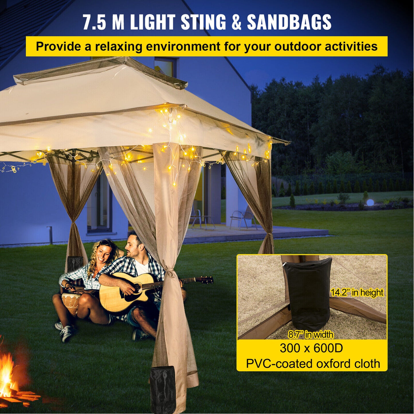 11'x11' Pop Up Patio Gazebo Canopy Party Wedding Tent Outdoor Shelter