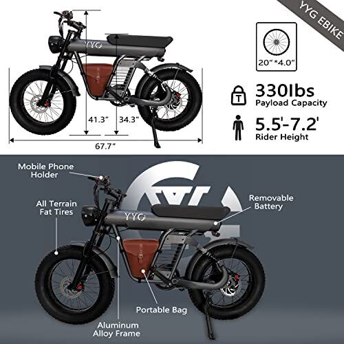 Electric Bike 1200W 48V/20Ah Dual Suspension 4.0 Fat Tire 32MPH Adult Ebike